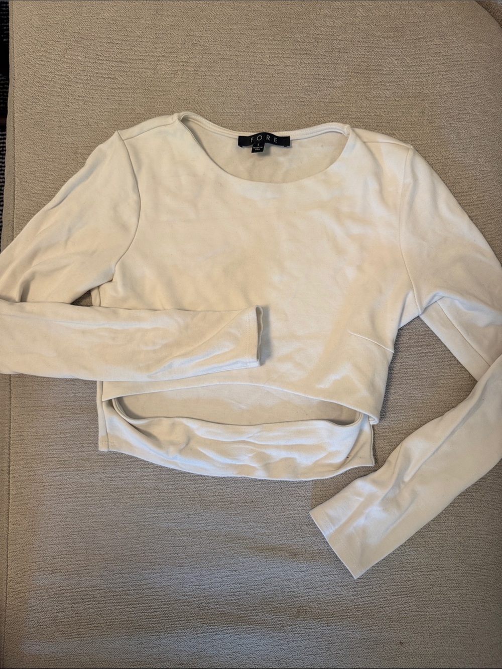Fore White Long Sleeve Top